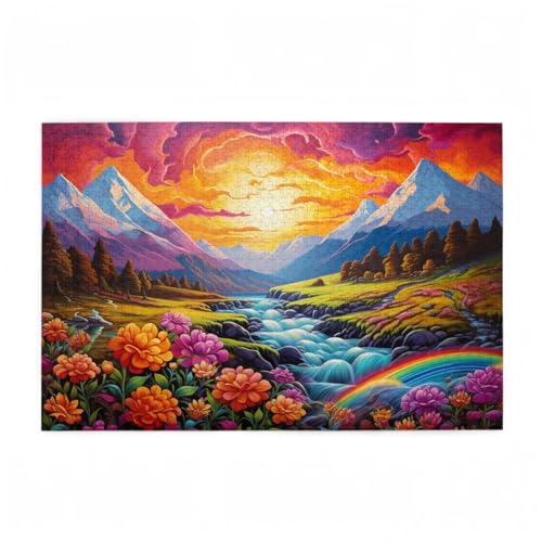 Sonnenuntergang Puzzle Berg Puzzle Große 300 Teile Erwachsene, Clevere Rätsel, Geschicklichkeitsspiel für die Ganze Familie, Holz Farbenfrohes Jigsaws mit Geschenkbox, Deko Wohnzimmer 38x26cm D-763 Sonnenuntergang Puzzle Berg Puzzle Große 300 Teile Erwachsene, Clevere Rätsel, Geschicklichkeitsspiel für die Ganze Familie, Holz Farbenfrohes Jigsaws mit Geschenkbox, Deko Wohnzimmer 38x26cm D-763 von Wehsaeho