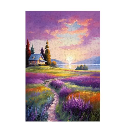 Sonnenuntergang Puzzle Blume Puzzle Große 500 Teile Erwachsene, Clevere Rätsel, Geschicklichkeitsspiel für die Ganze Familie, Holz Farbenfrohes Jigsaws mit Geschenkbox, Deko Wohnzimmer 52x38cm D-1199 von Wehsaeho