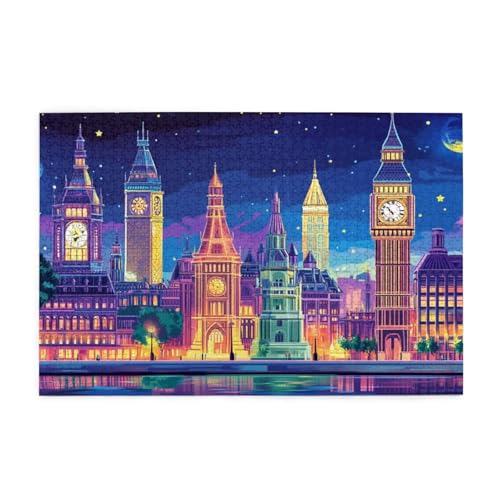 Stadt Puzzle Sternenhimmel Puzzle 300 Teile Erwachsene, Clevere Rätsel, Geschicklichkeitsspiel für die Ganze Familie, Holz Farbenfrohes Jigsaws mit Geschenkbox, Geschenke für Frauen 38x26cm E-1431 Stadt Puzzle Sternenhimmel Puzzle 300 Teile Erwachsene, Clevere Rätsel, Geschicklichkeitsspiel für die Ganze Familie, Holz Farbenfrohes Jigsaws mit Geschenkbox, Geschenke für Frauen 38x26cm E-1431 von Wehsaeho