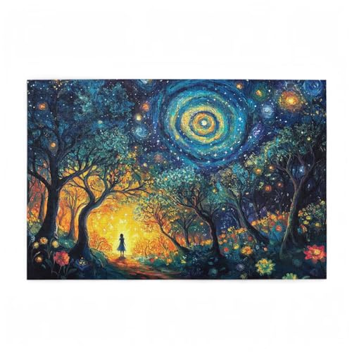 Sternenhimmel Puzzle Baum Puzzle Große 3000 Teile Erwachsene, Clevere Rätsel, Geschicklichkeitsspiel für die Ganze Familie, Holz Farbenfrohes Jigsaws mit Geschenkbox, Deko Wohnzimmer 81x122cm D-443 von Wehsaeho