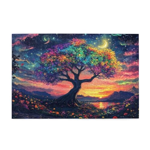 Sternenhimmel Puzzle Baum des Lebens Puzzle Große 5000 Teile Erwachsene, Clevere Rätsel, Geschicklichkeitsspiel für die Ganze Familie, Holz Farbenfrohes Jigsaws, Geschenke für Frauen 105x156cm E-1777 von Wehsaeho
