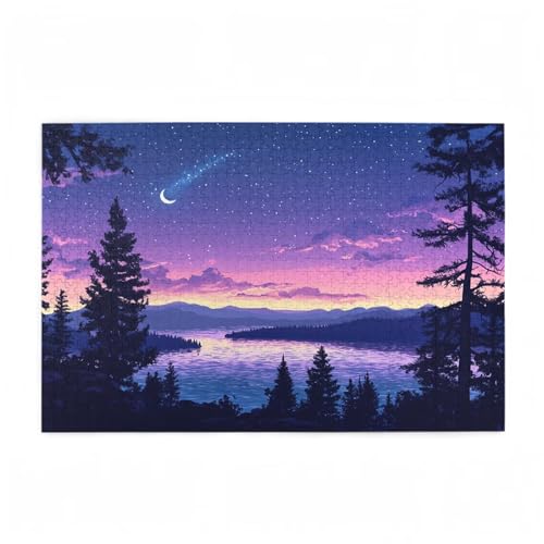 Sternenhimmel Puzzle Wald Puzzle Große 200 Teile Erwachsene, Clevere Rätsel, Geschicklichkeitsspiel für die Ganze Familie, Holz Farbenfrohes Jigsaws mit Geschenkbox, Geschenke für Frauen 35x25cm D-475 Sternenhimmel Puzzle Wald Puzzle Große 200 Teile Erwachsene, Clevere Rätsel, Geschicklichkeitsspiel für die Ganze Familie, Holz Farbenfrohes Jigsaws mit Geschenkbox, Geschenke für Frauen 35x25cm D-475 von Wehsaeho