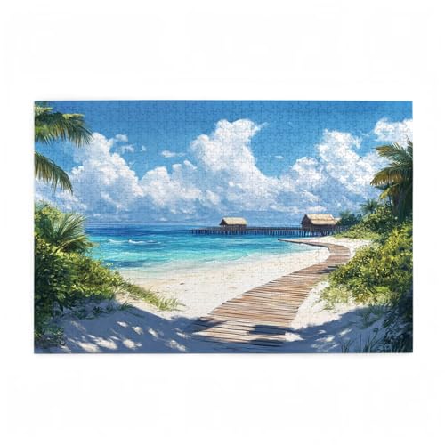 Strand Puzzle Anlage Puzzle Große 500 Teile Erwachsene, Clevere Rätsel, Geschicklichkeitsspiel für die Ganze Familie, Holz Farbenfrohes Jigsaws mit Geschenkbox Verpackung, Zimmer Deko 52x38cm D-471 Strand Puzzle Anlage Puzzle Große 500 Teile Erwachsene, Clevere Rätsel, Geschicklichkeitsspiel für die Ganze Familie, Holz Farbenfrohes Jigsaws mit Geschenkbox Verpackung, Zimmer Deko 52x38cm D-471 von Wehsaeho