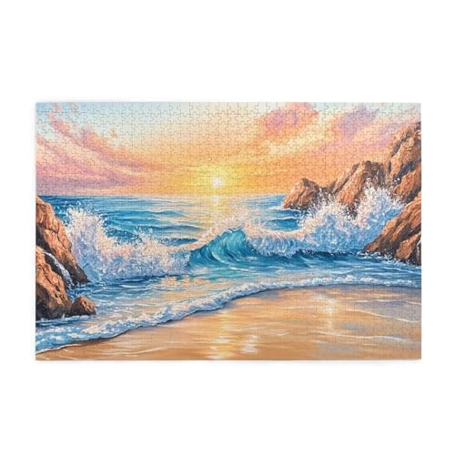Strand Puzzle Meer Puzzle 300 Teile Erwachsene, Clevere Rätsel, Geschicklichkeitsspiel für die Ganze Familie, Holz Farbenfrohes Jigsaws mit Geschenkbox Verpackung, Geschenke für Frauen 38x26cm E-1101 Strand Puzzle Meer Puzzle 300 Teile Erwachsene, Clevere Rätsel, Geschicklichkeitsspiel für die Ganze Familie, Holz Farbenfrohes Jigsaws mit Geschenkbox Verpackung, Geschenke für Frauen 38x26cm E-1101 von Wehsaeho