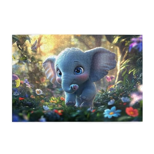 Tier Puzzle Elefant Puzzle Große 5000 Teile Erwachsene, Clevere Rätsel, Geschicklichkeitsspiel für die Ganze Familie, Holz Farbenfrohes Jigsaws mit Geschenkbox, Geschenke für Frauen 105x156cm E-1656 von Wehsaeho
