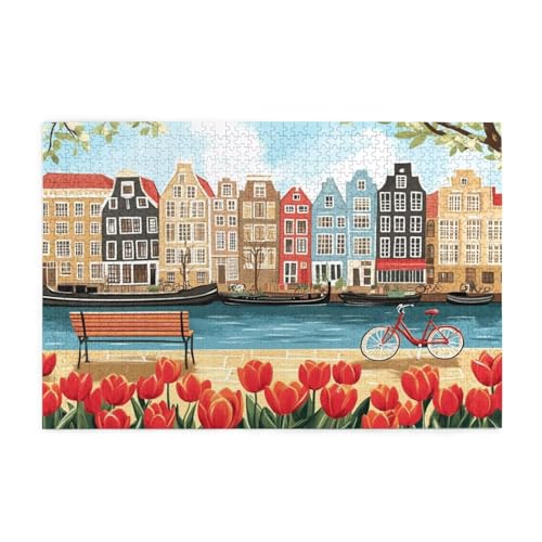 Tulpe Puzzle Blume Puzzle Große 5000 Teile Erwachsene, Clevere Rätsel, Geschicklichkeitsspiel für die Ganze Familie, Holz Farbenfrohes Jigsaws mit Geschenkbox, Geschenke für Frauen 105x156cm E-1701 von Wehsaeho