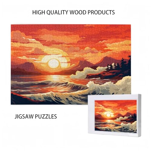 Wellen Puzzle Berg Puzzle Große 1000 Teile Erwachsene, Clevere Rätsel, Geschicklichkeitsspiel für die Ganze Familie, Holz Farbenfrohes Jigsaws mit Geschenkbox Verpackung, Zimmer Deko 75x50cm D-541 Wellen Puzzle Berg Puzzle Große 1000 Teile Erwachsene, Clevere Rätsel, Geschicklichkeitsspiel für die Ganze Familie, Holz Farbenfrohes Jigsaws mit Geschenkbox Verpackung, Zimmer Deko 75x50cm D-541 von Wehsaeho
