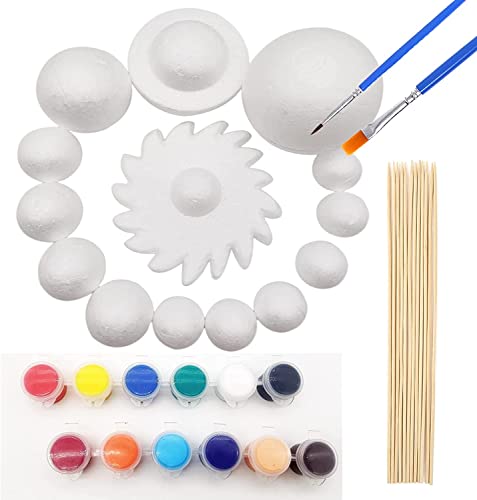 Huimai Solar System Modell Kit für Kinder mit 14 Schaumkugel, 12 Bambusstäbe, 12 Farbpigmente, 2 Malpinsel für Sonnensystem Astronomie-Unterricht und Schule Projekte Huimai Solar System Modell Kit für Kinder mit 14 Schaumkugel, 12 Bambusstäbe, 12 Farbpigmente, 2 Malpinsel für Sonnensystem Astronomie-Unterricht und Schule Projekte von Huimai