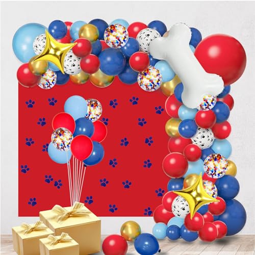 Geburtstag Hund Deko Party Luftballon und Girlanden Set-Rot Blau und Hundepfoten Luftballon Girlande,Party Deko für Hochzeit/Junge Geburtstag/Baby Geburtstag Hund Deko Party Luftballon und Girlanden Set-Rot Blau und Hundepfoten Luftballon Girlande,Party Deko für Hochzeit/Junge Geburtstag/Baby von WeiRenLuan