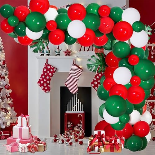 Luftballons Girlande Weihnachten,Party Deko Ballon Girlande Weihnachten Grün Rot für Weihnachtsdeko Neujahr Xmas Party Dekoration Geburtstagsfeier zum Thema von WeiRenLuan