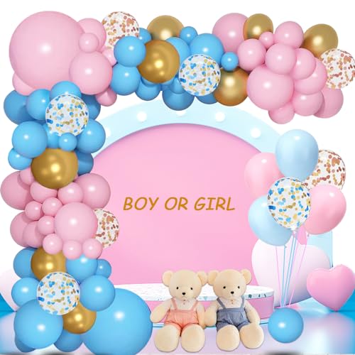 WeiRenLuan Junge oder Mädchen Ballon Girlande - Rosa Blau und Konfetti Ballons, Ballonbogen Kit für Gender Reveal, Baby Shower, Baby Party, Hochzeit Dekoration von WeiRenLuan