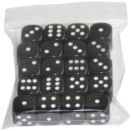 Weible Spiele 05116-26 - Acryl-Würfel, 16 mm, 20 Stück, schwarz von Weible Spiele