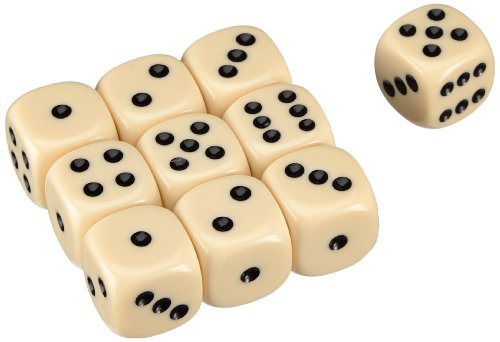 Weible Spiele 05225 - Acryl-Würfel, 25 mm, 10 Stück, Elfenbein von Weible Spiele
