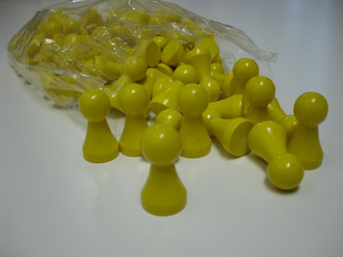 Weible Spiele 100er-Pack Halmakegel aus Holz (27 mm), gelb von Weible Spiele