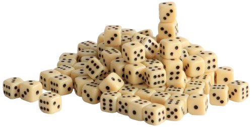 Weible Spiele 05207 - Acryl-Würfel, 7 mm, 100 Stück, Elfenbein, Elfenbeinfarbig von Weible Spiele