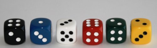 Weiblespiele 05330-6 - Acryl-Würfel, Uni, 30 mm, 6 Stück von Weible Spiele
