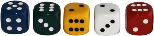 weiblespiele 05335-6 - Acryl-Würfel, Uni, 35 mm, 6 Stück von Weible Spiele