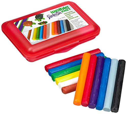 Weible Spiele 08340-1 - Schul-Knetbox mit 12 Rollen Knetmasse, rot, Sortiert von Weible Spiele