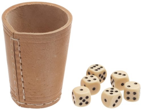 Weible 05524 - Leder-Würfelbecher Natur 9cm+6 Würfel Weible 05524 - Leder-Würfelbecher Natur 9cm+6 Würfel von Weible Spiele