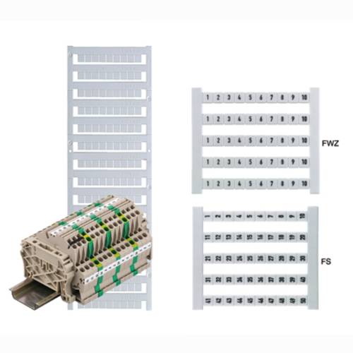 Weidmüller Klemmenmarkierer DEK 5 FWZ U,V,W,N,PE 0558360000 Weiß 500St. von Weidmüller