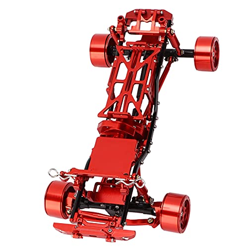 Weikeya 1/24 RC-Car-Rahmensatz mit Langer Lebensdauer und Stabilität, C-Car-Rahmen mit Radnabe, CNC-Bearbeitung Zur Stabilisierung und Befestigung des Motors (Rot) von Weikeya