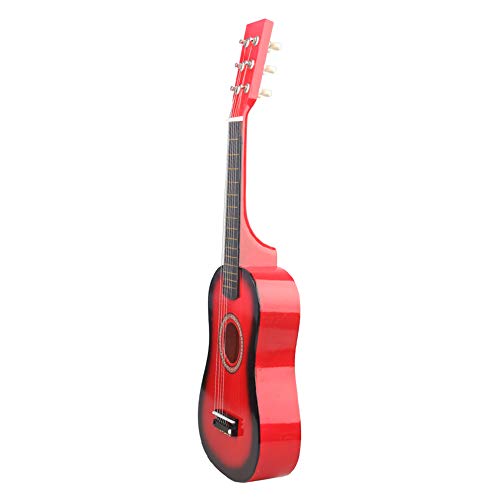 Weikeya 23-Zoll-Kindergitarre, Musikpädagogisches Instrumentenspielzeug Schöne langlebige Anfängergitarre für Musikliebhaber für Gitarrenbegeisterte(rot) von Weikeya