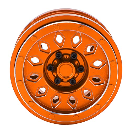 Weikeya Ersatz der RC-Radnabe, Hohe Härte, CNC-Bearbeitung, Niedrige Schwerkraft, RC-Aluminium-Radnabe, Stabiler Lauf für Axial SCX6 1/6 RC Crawler Car (Orange) von Weikeya