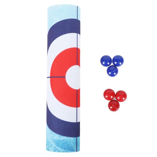 Weikeya Kompaktes Curling-Brettspielset, Lustiges Mini-Curling-Spielset aus Plüsch aus Kunststoff für die Hand-Auge-Koordination, Sicher für Unterwegs von Weikeya