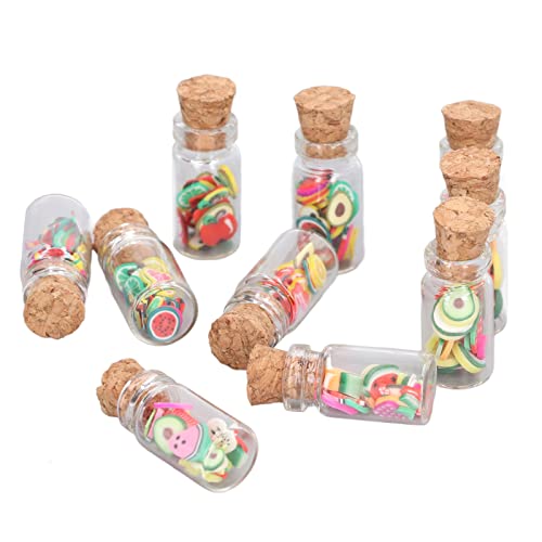 Weikeya Puppenhaus-Mini-Süßigkeitsmodell, Feine Verarbeitung, Leuchtende Farben, Tragbare Mini-Fruchtscheiben-Glasflasche für 1:12 Puppenhaus ab 3 Jahren von Weikeya