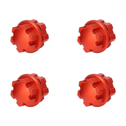 Weikeya RC-Rad-Sechskant-Adapter, RC-Nabenmutter, 4 Stück, Aluminiumlegierung Zum Austausch (Rot) von Weikeya