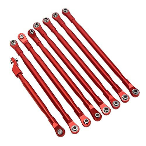 Weikeya RC-Rod-Link-Set, Hochspannung, Hohe Unterstützung, RC-Link, Rostschutz, Anti-Roll, Praktisch, Anti-Hocken für Axial SCX6 JLU (Rot) von Weikeya