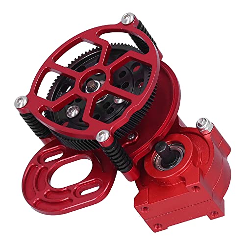 Weikeya Rc-Getriebebox, Reibungslose Rc-Mittelgetriebe-Stahlzähne Reduzieren Effektiv Geräusche, Praktisch für Rc-Autos für Ferngesteuerte Auto-Enthusiasten (Rot) von Weikeya