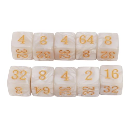 Würfelwürfel, Vielfaches von 2 Tragbaren Zahlenwürfeln 30 Stück aus Leichtem Kunststoff für Brettspiele (Weiß) von Weikeya