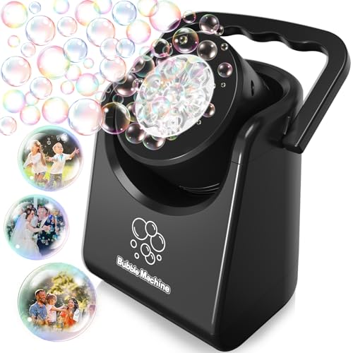 Seifenblasenmaschine Automatischer, Tragbare Blasenmacher für Kinder, Professional Blasenmaschine Winkel um 90° verstellen, Elektrisches Blasenspielzeug für Outdoor/Hochzeit/Geburtstag Party (Schwarz) Seifenblasenmaschine Automatischer, Tragbare Blasenmacher für Kinder, Professional Blasenmaschine Winkel um 90° verstellen, Elektrisches Blasenspielzeug für Outdoor/Hochzeit/Geburtstag Party (Schwarz) von Weilim