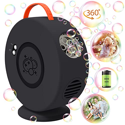 Seifenblasenmaschine Automatischer 90°/360°Drehbar, Tragbare Blasenmacher für Kinder, Schwarz Blasenmaschine, Elektrisches Blasenspielzeug für Outdoor/Hochzeit/Geburtstag Party Seifenblasenmaschine Automatischer 90°/360°Drehbar, Tragbare Blasenmacher für Kinder, Schwarz Blasenmaschine, Elektrisches Blasenspielzeug für Outdoor/Hochzeit/Geburtstag Party von Weilim