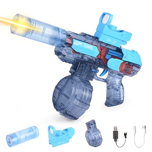 Elektrische Wasserpistole, Wasserpistole Große Reichweite mit Licht, Spielzeug Wasserpistole, Automatik Wasser Spielzeug Pistolen für Kinder Erwachsene Sommer Schwimmbad Party Strand im Freien (A) von Weinsamkeit
