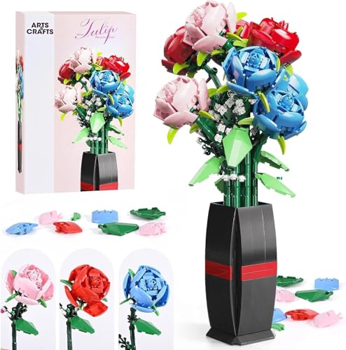 Weinsamkeit Blumen Bausteine Bausatz, Blumen Bauspielzeugset mit Vase, DIY Pflanze Blumenstrauß Dekoration, Idee Geschenke für Valentinstag Geburtstage Muttertag Weinsamkeit Blumen Bausteine Bausatz, Blumen Bauspielzeugset mit Vase, DIY Pflanze Blumenstrauß Dekoration, Idee Geschenke für Valentinstag Geburtstage Muttertag von Weinsamkeit