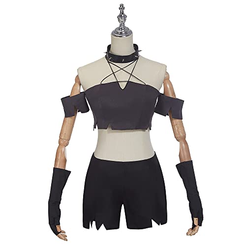 Weixu Anime Helluva Boss Loona Cosplay Kostüm Damen Crop Top Shorts Outfit Anzug Halloween S von Weixu