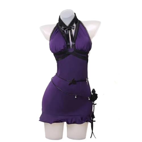 Weixu Games Tifa Lockhart Cosplay Kostüm Tifa Kleid Fasching Outfit Halloween Karneval Anzug für Damen M von Weixu