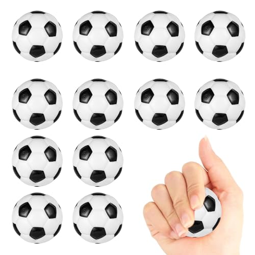 Wekuw 12 Stück Stressball,6.3cm Mini Stress Sportbälle Schaum Antistressball, Softball Fußball Stressbälle, Antistressball, Fussball Klein,für Kinder und Erwachsene von Wekuw