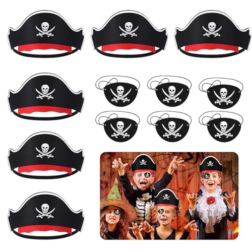 Wekuw 6 Stücke Piratenhut Kinder 6 Pcs Augenklappe Pirat Kinder Piraten Zubehör Piraten Hut und Eye Patch set Piratenhut Kindergeburtstag Piraten Hut Geeignet für Feiertagspartys, Piraten-Mottopartys Wekuw 6 Stücke Piratenhut Kinder 6 Pcs Augenklappe Pirat Kinder Piraten Zubehör Piraten Hut und Eye Patch set Piratenhut Kindergeburtstag Piraten Hut Geeignet für Feiertagspartys, Piraten-Mottopartys von Wekuw