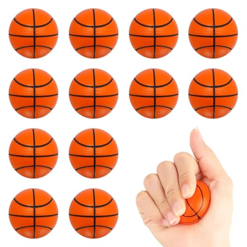Wekuw 12er-Pack Stressbälle, 6,3 cm Mini-Stress-Übungsbälle, Schaumstoff-Anti-Stress-Bälle, Softbälle, Basketball-Stressbälle, Anti-Stress-Bälle, Basketball, Basketball-Party, Angstlinderung Wekuw 12er-Pack Stressbälle, 6,3 cm Mini-Stress-Übungsbälle, Schaumstoff-Anti-Stress-Bälle, Softbälle, Basketball-Stressbälle, Anti-Stress-Bälle, Basketball, Basketball-Party, Angstlinderung von Wekuw
