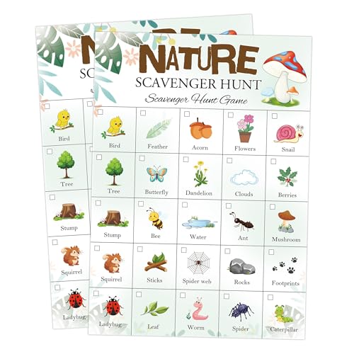 30 Stück Natur Schnitzeljagd Karten 12,7 x 17,8 cm Aktivitätskarten-Set für Autofahrten, Camping und Outdoor-Abenteuer – pädagogische Teamspiele für Familienreisen und Schulausflüge 30 Stück Natur Schnitzeljagd Karten 12,7 x 17,8 cm Aktivitätskarten-Set für Autofahrten, Camping und Outdoor-Abenteuer – pädagogische Teamspiele für Familienreisen und Schulausflüge von Well Tile