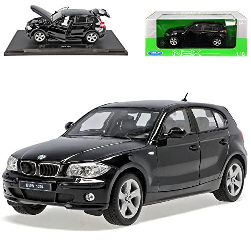 Welly B*M*W 1er E87 1. Generation 5 Türer Schwarz 2004-2013 1/18 Modell Auto mit individiuellem Wunschkennzeichen von Welly