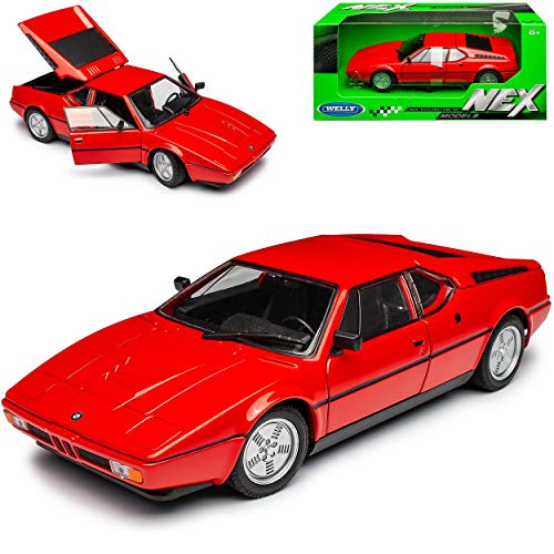 Welly B*M*W M1 E26 Coupe Rot 1978-1981 1/24 Modell Auto von Welly