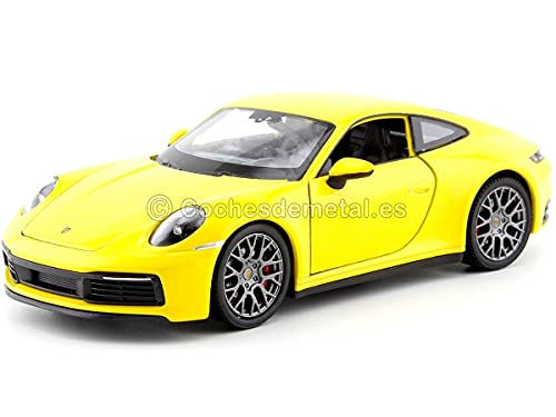 Welly NEK Models WEL24099WYELLOW kompatibel mit Porsche 911 Carrera 4S, gelb, 1:24, Fertigmodell von Welly