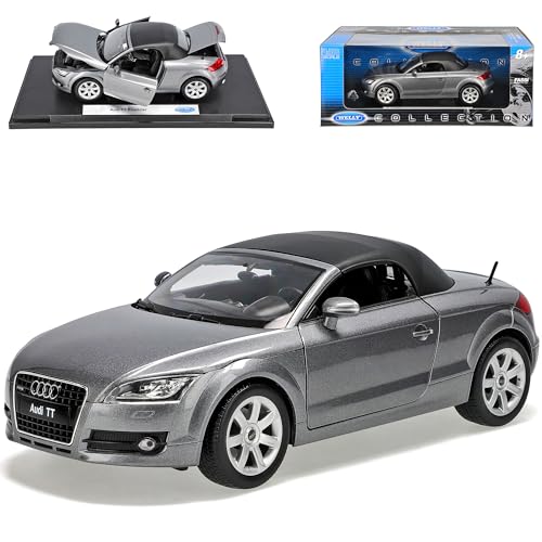 Welly A*U*D*I TT Grau Cabrio 2. Generation Cabriolet Soft Top 2009 1/18 Modellauto Modell Auto von Welly