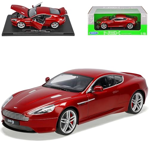 Welly Aston Martin DB9 Rot 1/18 Modell Auto von Welly