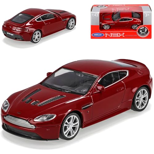 Welly Aston Martin V12 Vantage Coupe Rot Ab 2010 1/43 Modell Auto mit individiuellem Wunschkennzeichen von Welly