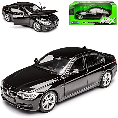 Welly B-M-W 3er F30 335i Limousine Schwarz 2011-2019 1/24 Modell Auto mit individiuellem Wunschkennzeichen von Welly